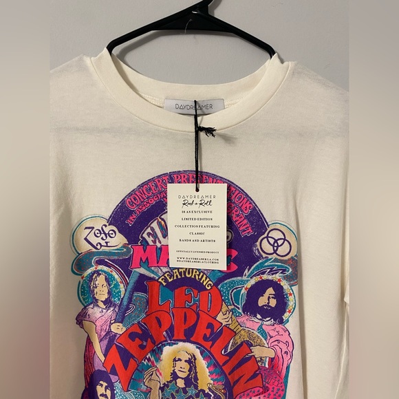 NWT Daydreamer Led Zeppelin Electric Magic Band Relaxed White Tee Size XS - Picture 4 of 5